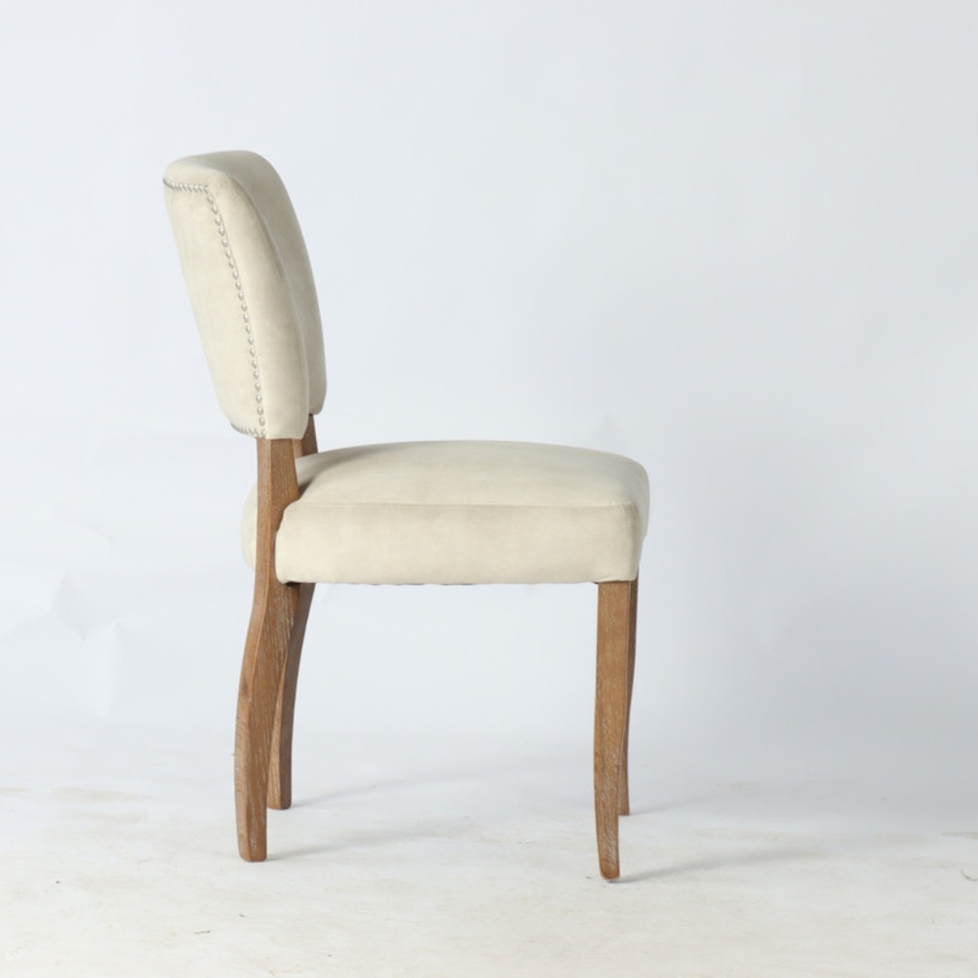 Derringer Dining Chair - Eskimo Velvet with Studs image 1